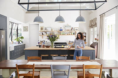 Homeowner in her kitchen