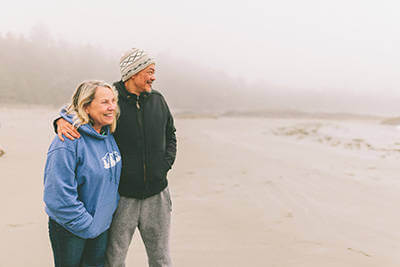 couple looking at lake