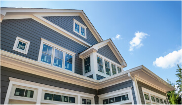 Exterior of recently built new home construction.