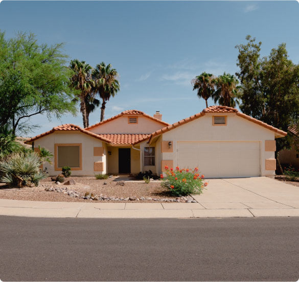 Exterior of home in Pima County, Arizona purchased using Pima Tuscon Lighthouse 2.0 bond program