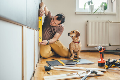 Homeowner and his dog